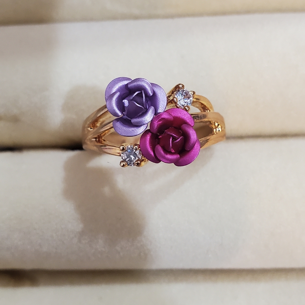 Purple and Pink Rose Gold Ring